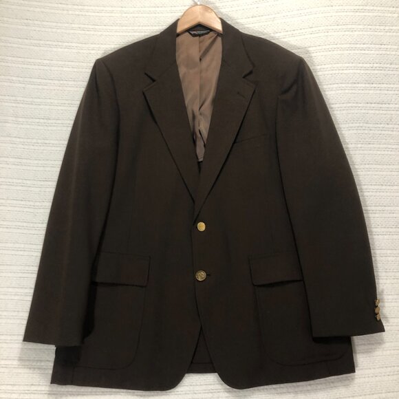 Harkwick Clothes Men's Brown Two Button Blazer Size‎ 46R - Picture 2 of 7
